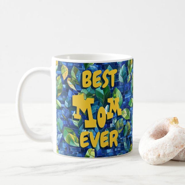 Beste Mama je Blue Coffee Tasse (Mit Donut)