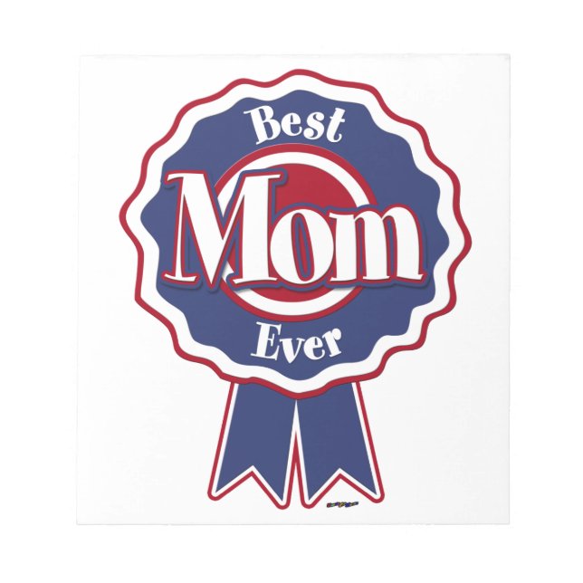 Beste Mama je Blue Ribbon Notizblock (Vorderseite)