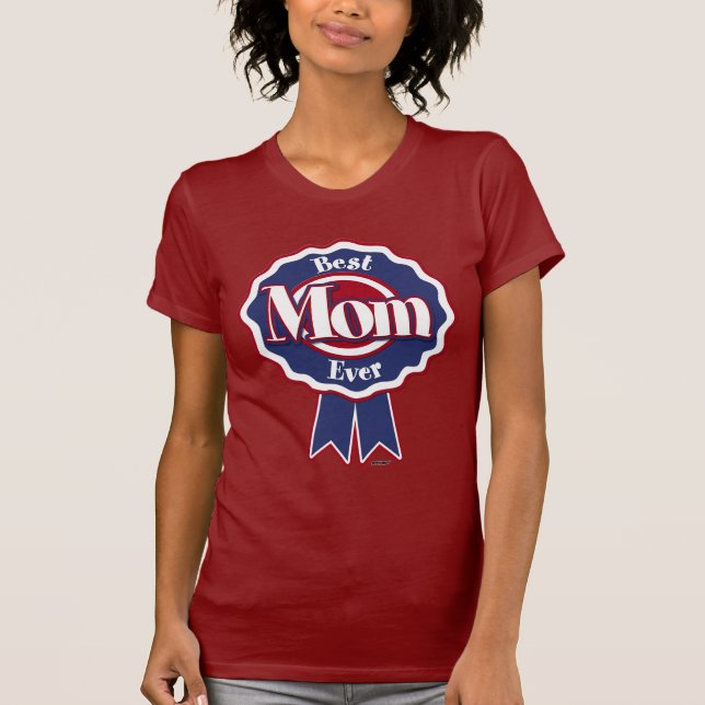 Beste Mama je Blue Ribbon T-Shirt (Vorderseite)