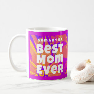 Beste Mama je blühende naive Kunst Kaffeetasse
