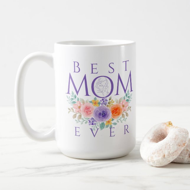 Beste Mama je Blume, Muttertagsangebot Kaffeetasse (Mit Donut)