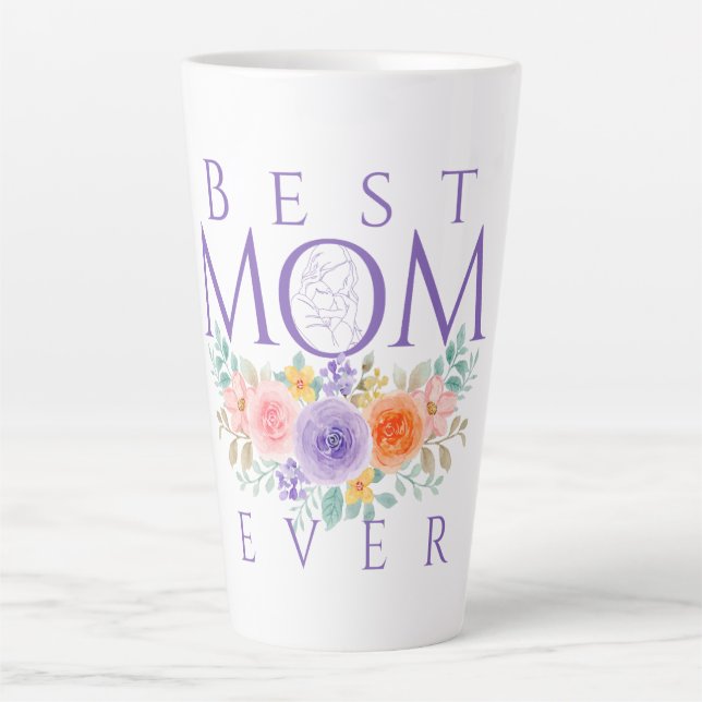 Beste Mama je Blume, Muttertagsangebot Milchtasse (Vorderseite)