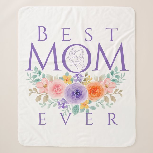 Beste Mama je Blume, Muttertagsangebot Sherpadecke (Vorderseite)