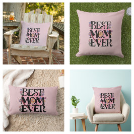 Beste Mama je Blume und rosa Herz Lendenkissen