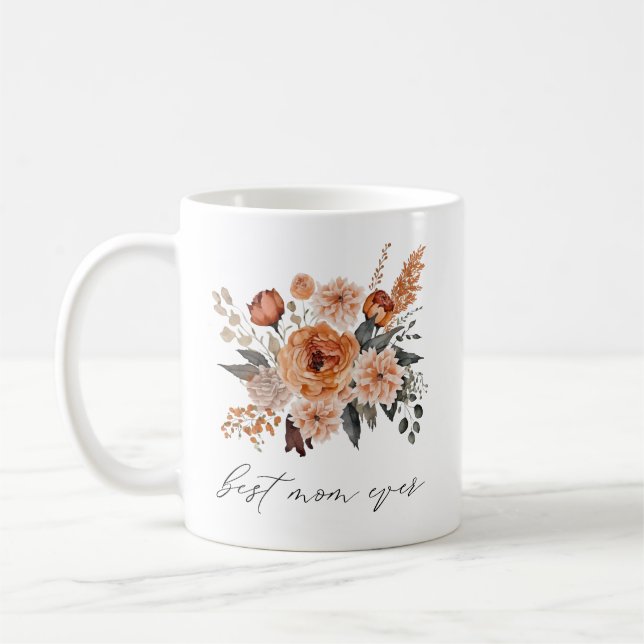 Beste Mama je Blumenmüttertag Tasse Geschenk (Links)