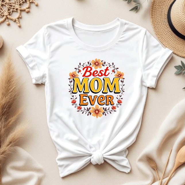 Beste Mama je Blumenreath | Niedlicher Muttertag T-Shirt (Von Creator hochgeladen)