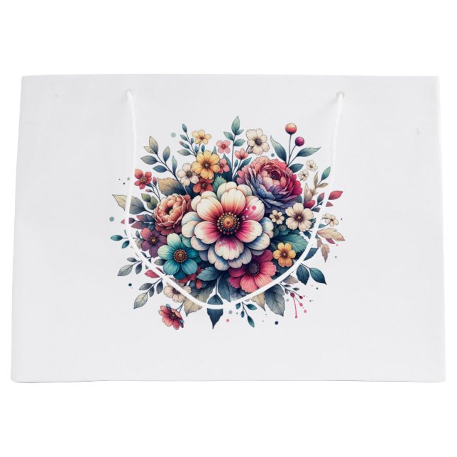 Beste Mama je Blütenfarbe Große Geschenktüte (Vorderseite)