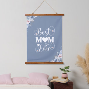 'Beste Mama je' Blütengeschenk Wandteppich Mit Holzrahmen