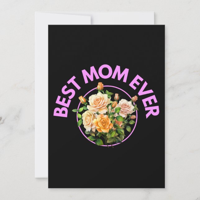 Beste Mama je Bouquet Rose Mutterschenke Einladung (Vorderseite)