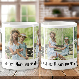 Beste MAMA je Custom 3 Foto Collage Muttertag Kaffeetasse