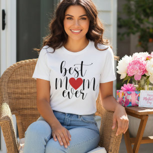 Beste Mama je dekoratives Skript mit Herz T-Shirt