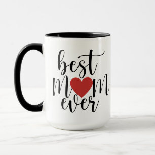 Beste Mama je dekoratives Skript mit Rotem Herzen Tasse