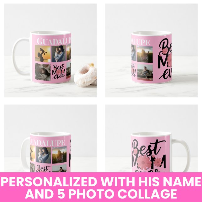 Beste Mama je Design FotoCollage Kaffeetasse (Best Mom Ever design Photo Collage Mug)