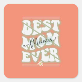 Beste Mama je Design Quadratischer Aufkleber