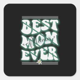 Beste Mama je Design Quadratischer Aufkleber
