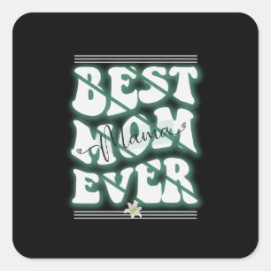 Beste Mama je Design Quadratischer Aufkleber