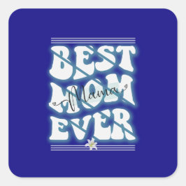 Beste Mama je Design Quadratischer Aufkleber