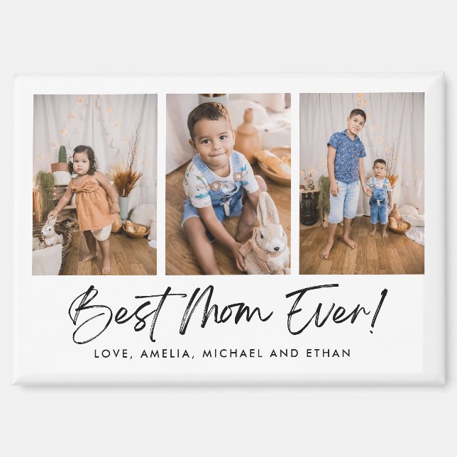 Beste Mama je Drei-Foto-Magnet Magnet (Vorderseite)