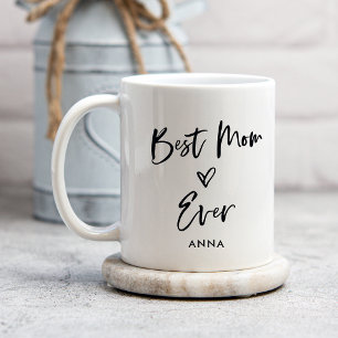 Beste Mama je   Einfache Lässige Schrift und Herz Kaffeetasse