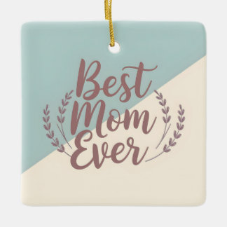 Beste Mama je - Elegante Minze und Creme-Design Keramikornament