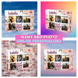 Beste Mama je Elegante Typografie FotoCollage Fotoblock