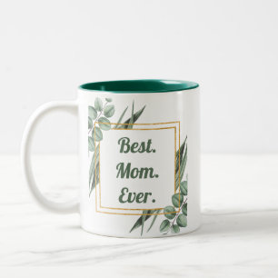 Beste Mama je Eleganter Tag der Mütter des botanis Zweifarbige Tasse