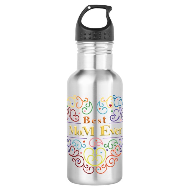 Beste Mama je Farbe Edelstahlflasche (Vorderseite)