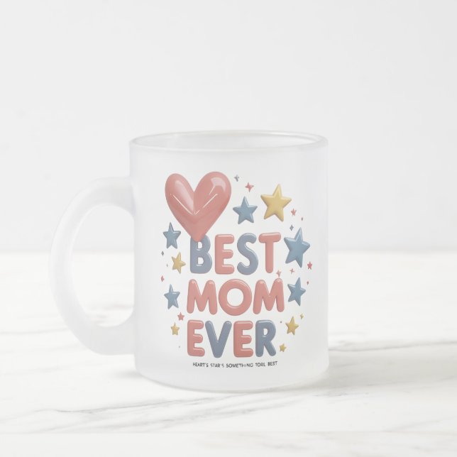 Beste Mama je - Farbenfrohe Mattierte Tasse aus Gl (Links)