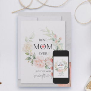 Beste Mama je farbenfroher Blumenstrauß 2 Feiertagskarte