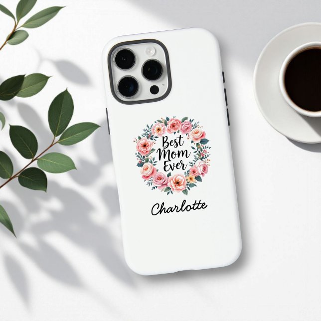 Beste Mama je | Floral Wreath | Niedlicher Muttert Case-Mate iPhone Hülle (Von Creator hochgeladen)