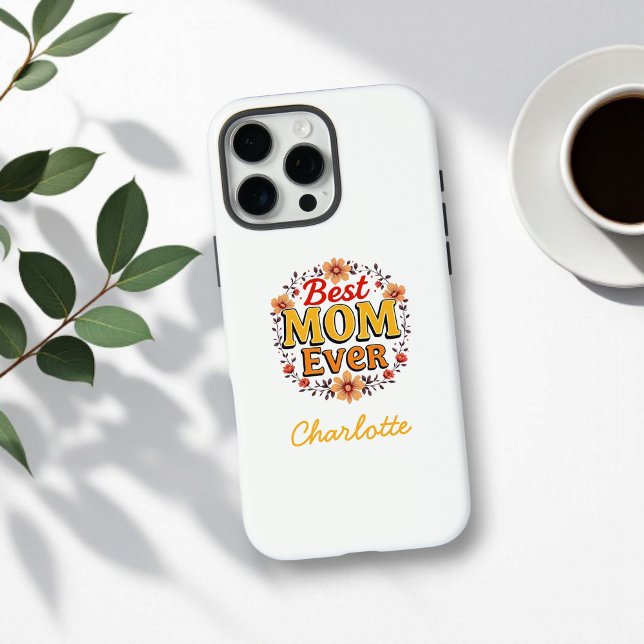Beste Mama je | Floral Wreath | Niedlicher Muttert Case-Mate iPhone Hülle (Von Creator hochgeladen)
