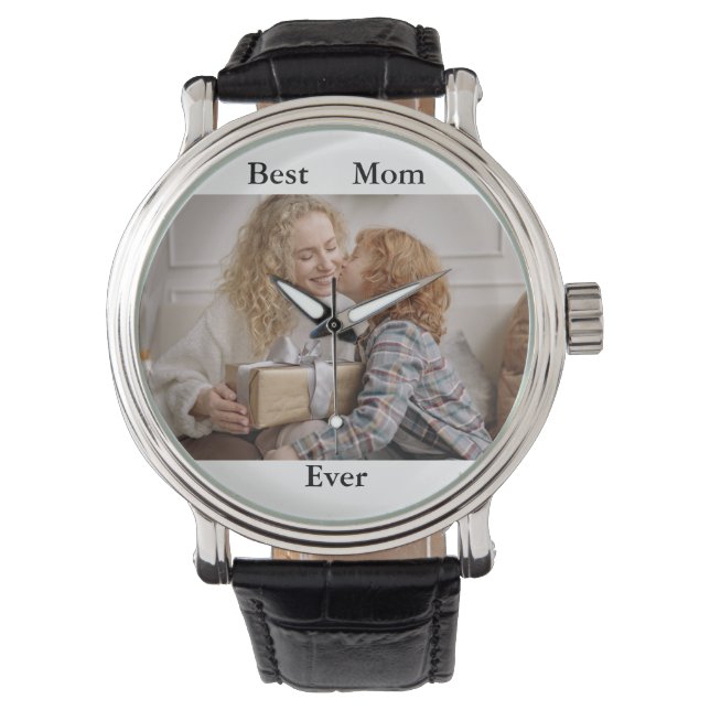 Beste Mama je Foto Armbanduhr (Vorderseite)