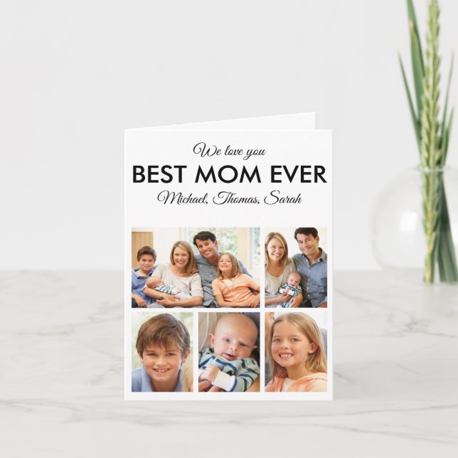Beste Mama je Foto Collage Mütter Tag Karte (Vorderseite)