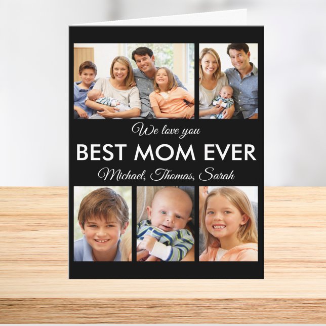 Beste Mama je Foto Collage Mütter Tag Karte (Best Mom Ever Photo Collage Mothers Day Card)