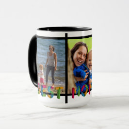 Beste Mama je Foto Collage Personalisiert Schwarz Tasse