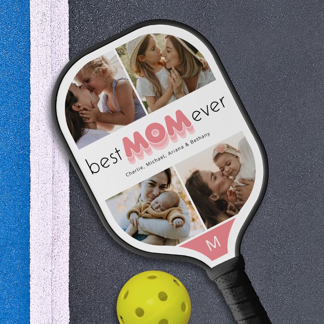 Beste Mama je Foto Collage Pickleball Paddel Schläger (Von Creator hochgeladen)