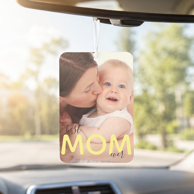 Beste Mama je Foto Mutter und Kind Modernes Skript Autolufterfrischer (Von Creator hochgeladen)