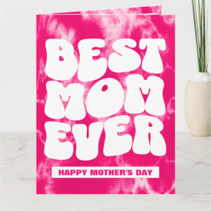 Beste Mama je Foto Muttertag Rosa Gefärbte Krawatt Karte