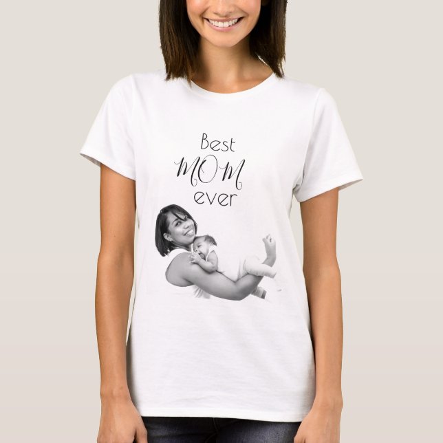 Beste Mama je Foto Personalisiert T-Shirt (Vorderseite)