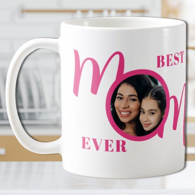 Beste Mama je Foto Rosa Kaffeetasse (Von Creator hochgeladen)