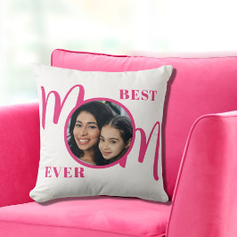 Beste Mama je Foto Rosa Kissen