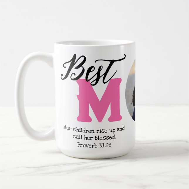 Beste Mama je Foto-Tasse der Mama gesegnet Kaffeetasse (Links)