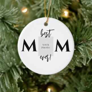 Beste Mama je Foto und Muttertag im Text Keramik Ornament