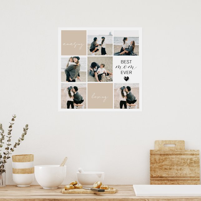 Beste Mama je | FotoCollage | Mocha Poster (Küche)