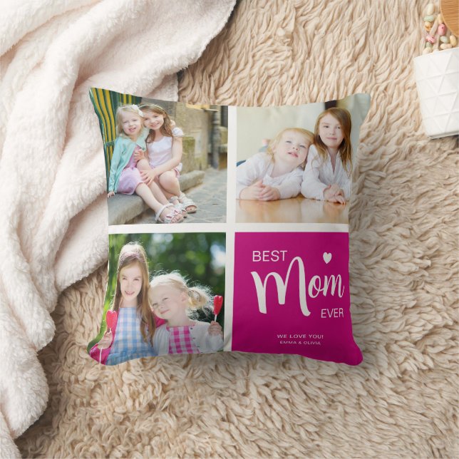 Beste Mama je Fotomaterial Rosa Kissen (Decke)