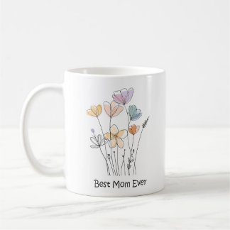 Beste Mama je Frühlingsblütenskizze Kaffeemaschine Kaffeetasse