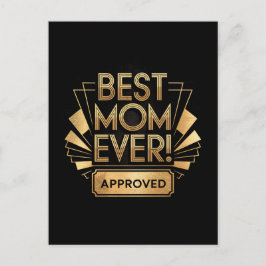 Beste Mama je, genehmigt - Goldenes Textdesign Postkarte