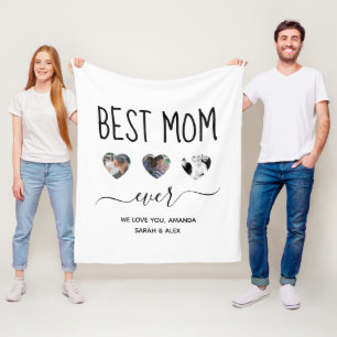 Beste Mama je, Geschenk für 3 Foto Mütter Fleecedecke