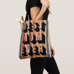 Beste Mama je gewagte Typografie 70er Retrostreife