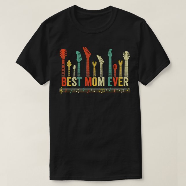 Beste Mama je Gitarre Lover Funny Guitarist Mütter T-Shirt (Design vorne)
